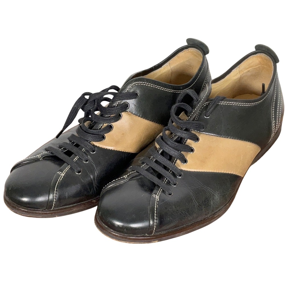San Marina Paris Shoes Men 42 8.5 Black Tan 2 Tone Leather Lace Up Casual Oxford